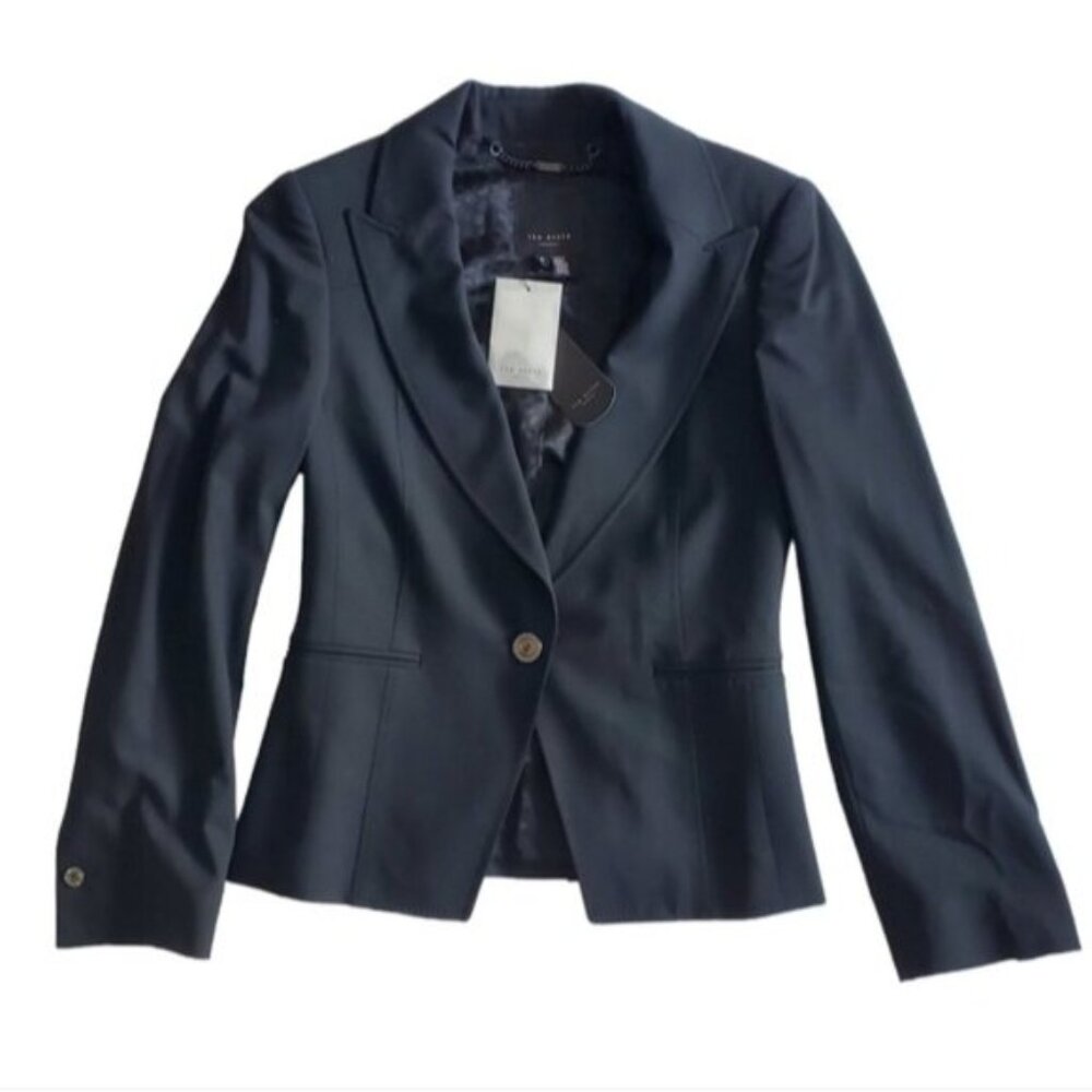 Ted Baker London Black Tailored Single Breasted Blazer Size 3  US 8